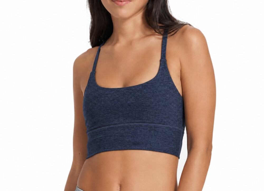 Womens Vuori Long Line Elevation Bra Blue Size L EUC!